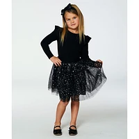 Chic Glitter Tulle Dress 3-6y