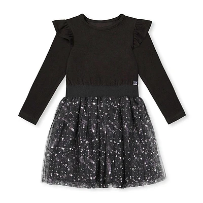 Chic Glitter Tulle Dress 7-10y