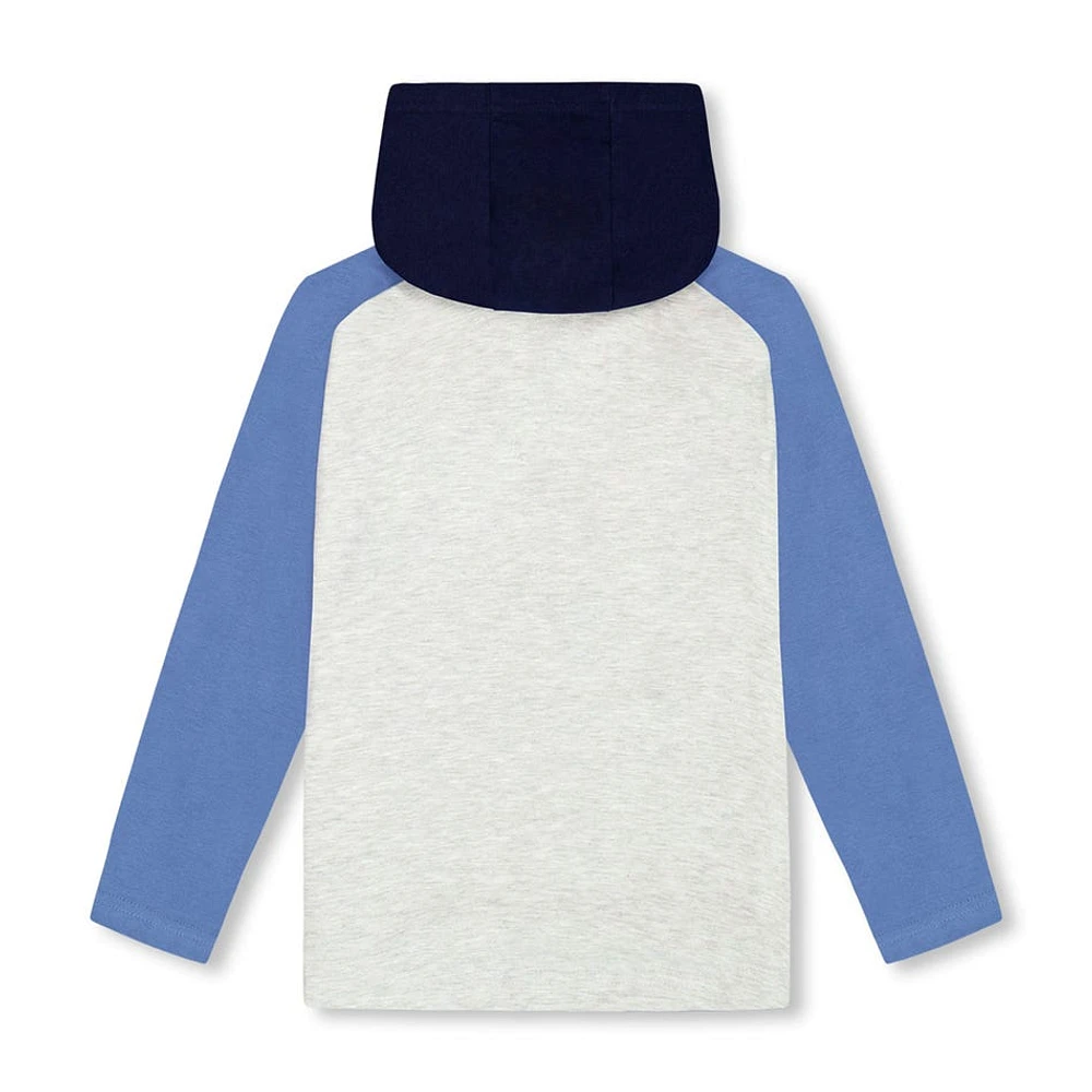 Boys Raglan Hooded T-shirt 3-6y