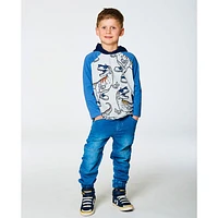 Boys Raglan Hooded T-shirt 3-6y