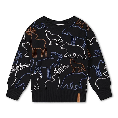 Boys Animal Sweater 3-6y