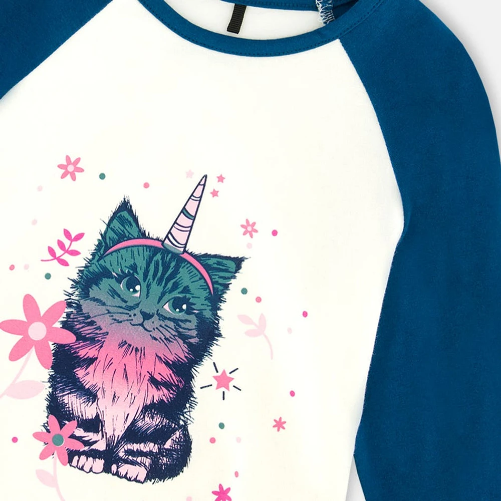 Cat Raglan T-shirt 3-6y
