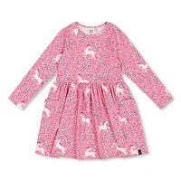 Unicorns Print Dress 3-6y