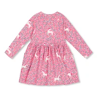 Unicorns Print Dress 3-6y