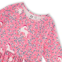 Unicorns Print Dress 3-6y