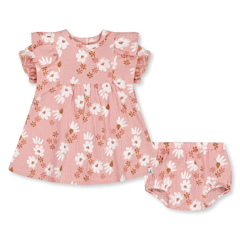 Robe Rose Fleurs 3-24mois