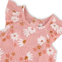 Flowers Muslin Romper 3-24m