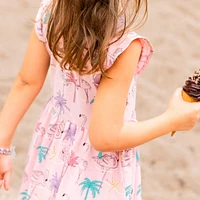 Tropical Palms Dress 3-6y