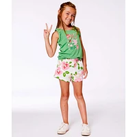 Birds Big Flowers Short 7-10y