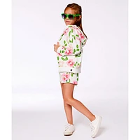 Birds Big Flowers Hoodie 7-10y