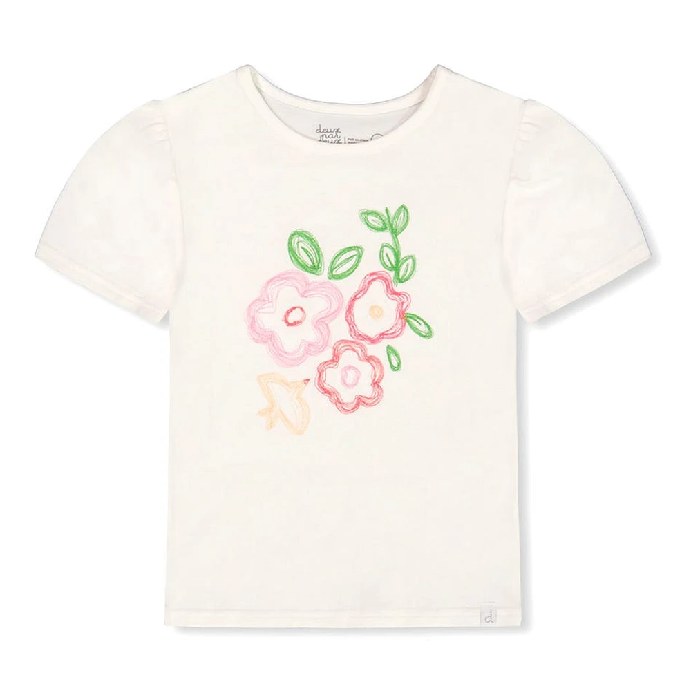 Birds Flowers T-Shirt 3-6y