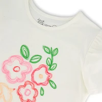 Birds Flowers T-Shirt 3-6y