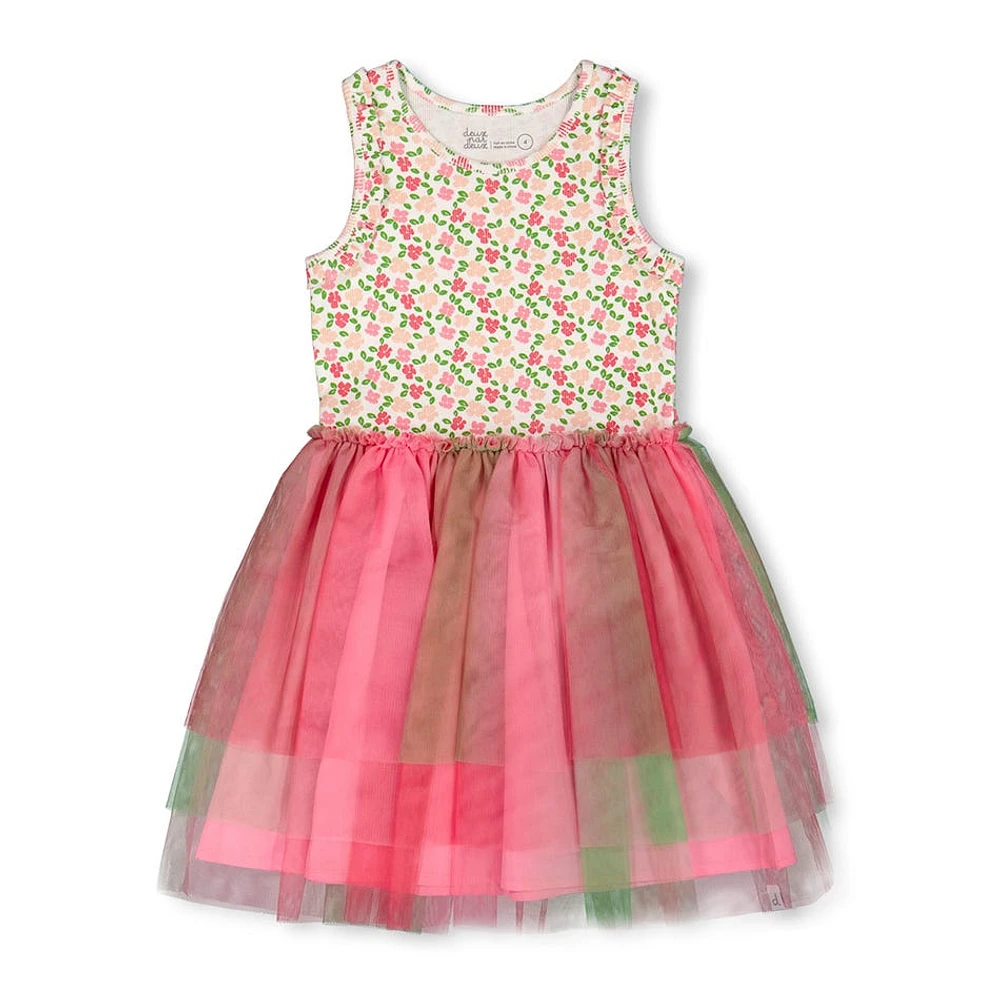 Birds Flowers Dress 3-6y