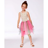 Birds Flowers Dress 7-10y