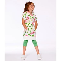 Birds Big Flowers Dress 7-10y