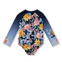 Flowers One  Piece Swimsuit 2-6y