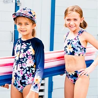 Flowers One  Piece Swimsuit 2-6y