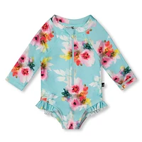 Flowers One  Piece Swimsuit 3-24m