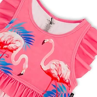 Flamingo Two Piecess Swimsuit 2-6y