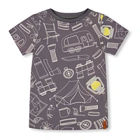 BOYS Camping AOP T-Shirt 3-6y