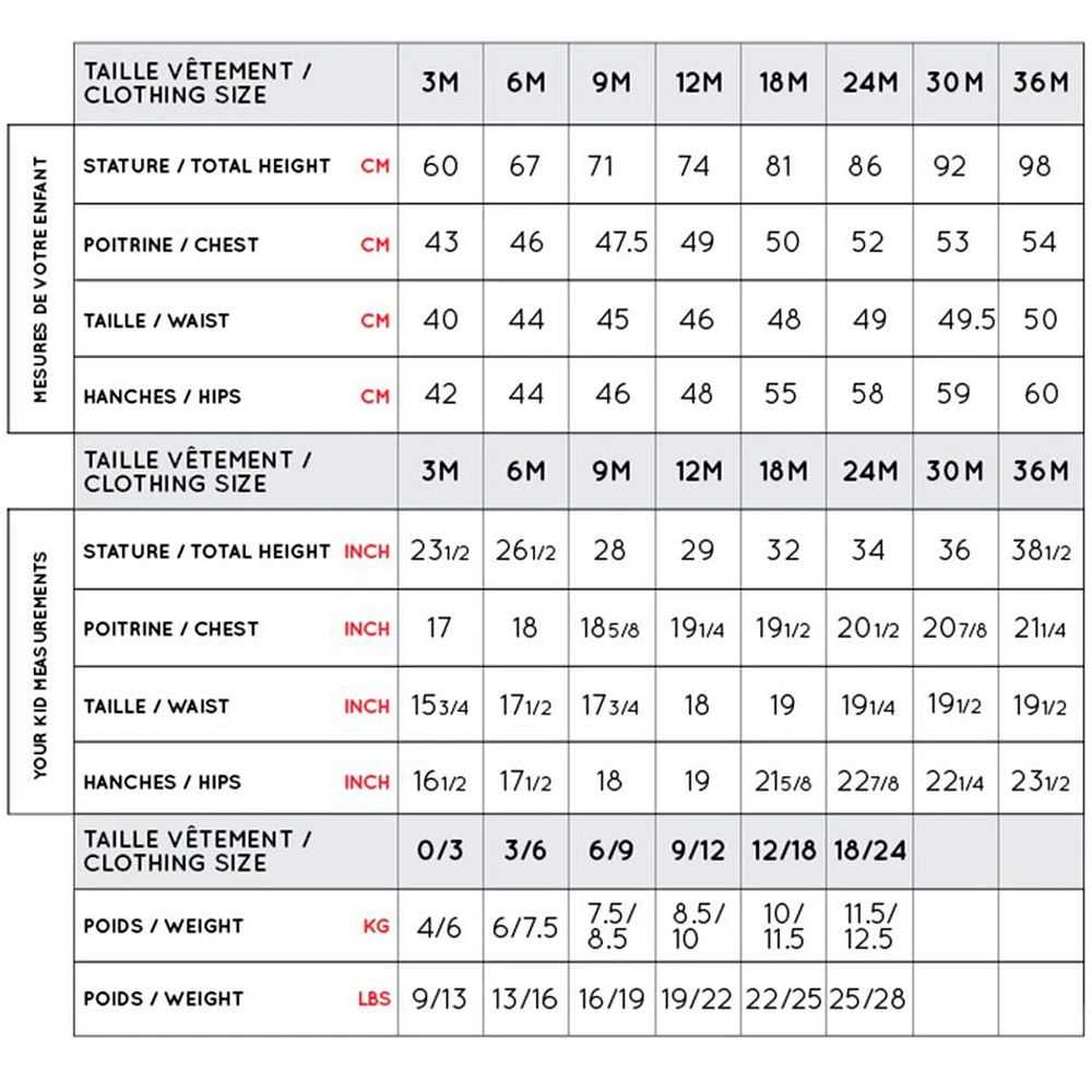 Habit de Neige Une Pièce Ours 9-30mois