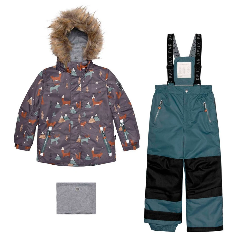 Fox Printed Snowsuits 2-6y