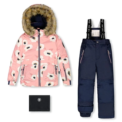 White Flowers Snowsuit 2-6y