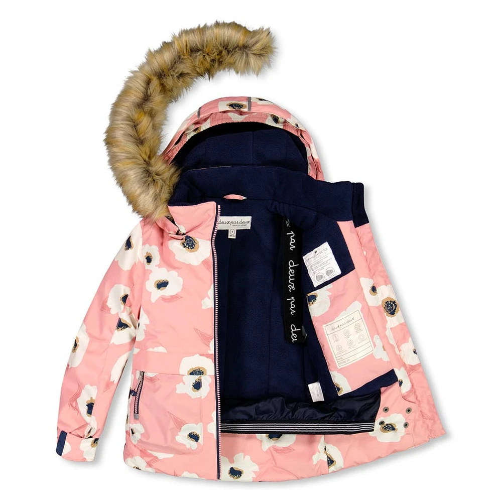 White Flowers Snowsuit 2-6y