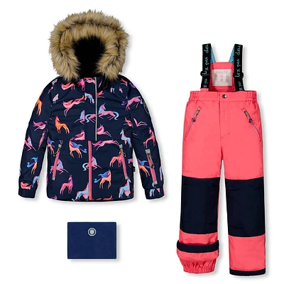 Unicorn Print Snowsuit 2-6y