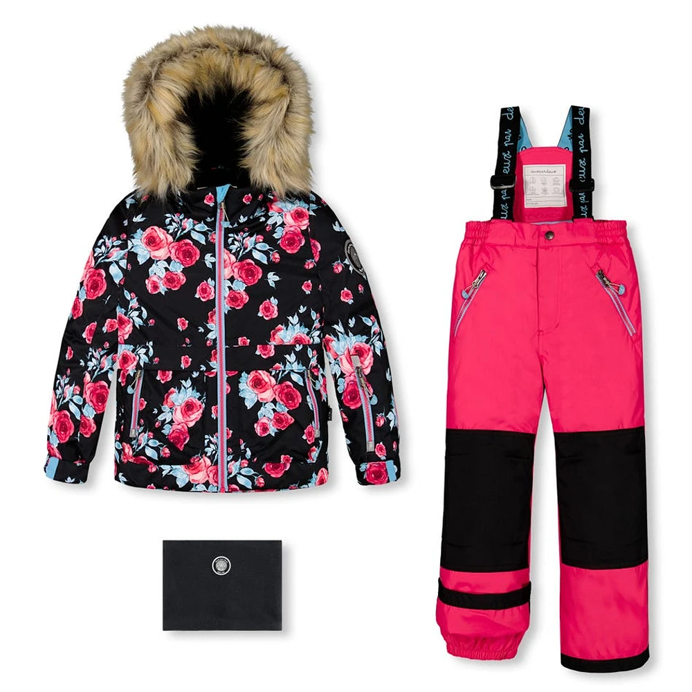 Habit de Neige Imprimé Roses 2-6ans