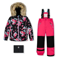 Habit de Neige Imprimé Roses 2-6ans