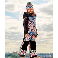 Flowers One Piece Snowsuit 2-6y