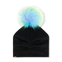 Black Pompom Hat 2-14y