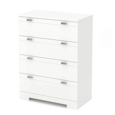 Commode 4 Tiroirs Reevo - Blanc Solide