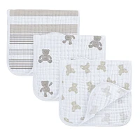 Muslin Burp Cloth 3-pack - Bear