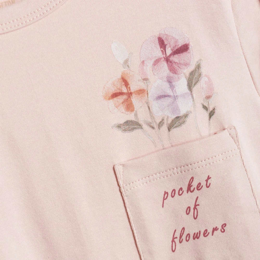 T-Shirt Pocket of Flowers 3-8ans