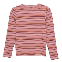 Striped Long Sleeves Rib T-Shirt 3-8y