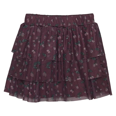 Berry AOP Tulle Skirt 4-10y