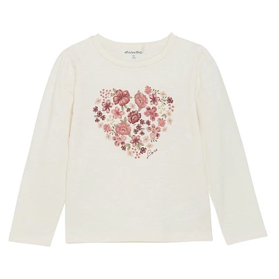 Heart Flower T-shirt 3-8y