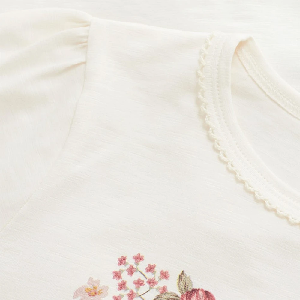 Heart Flower T-shirt 3-8y