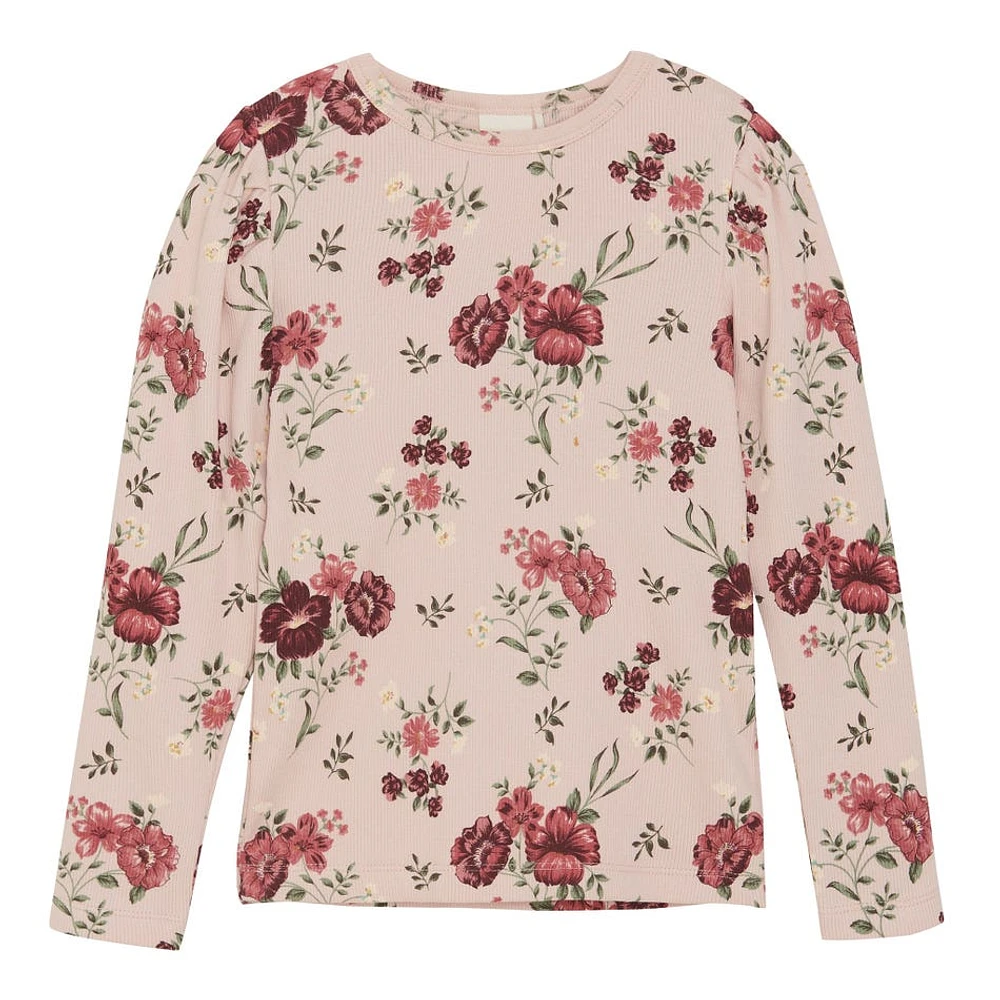 Rib Flower AOP T-shirt 3-8y