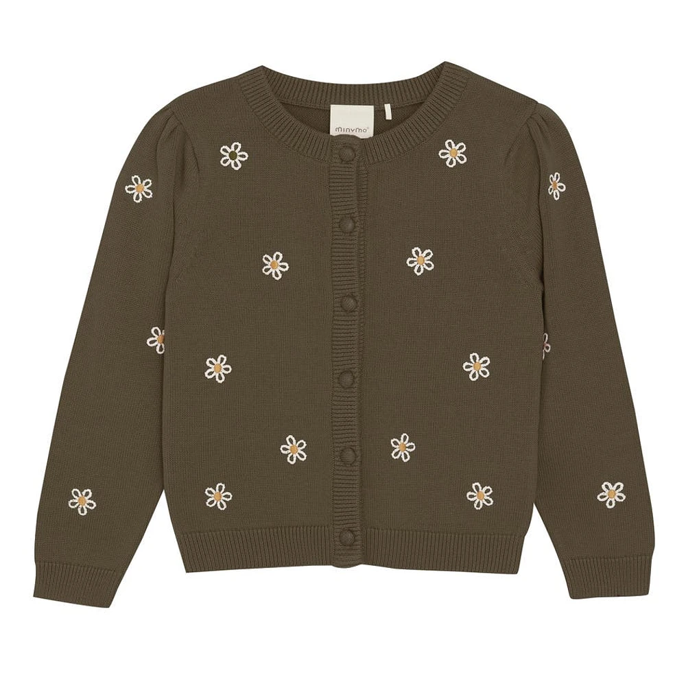 Cardigan Tricot Fleurs 2-10ans