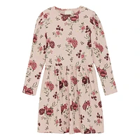 Rib Flower AOP Dress 3-8y