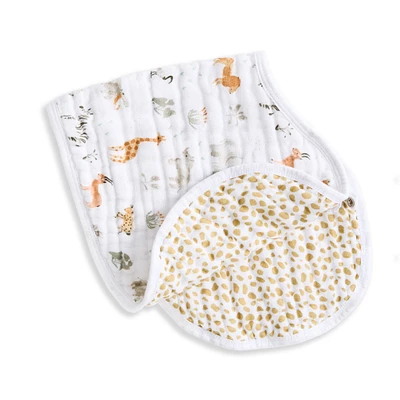 Cotton Muslin Burpy Bib - Giraffe Safari