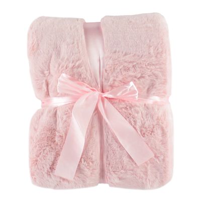 Faux Fur Blanket - Pink