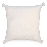 Cushion White Pompoms