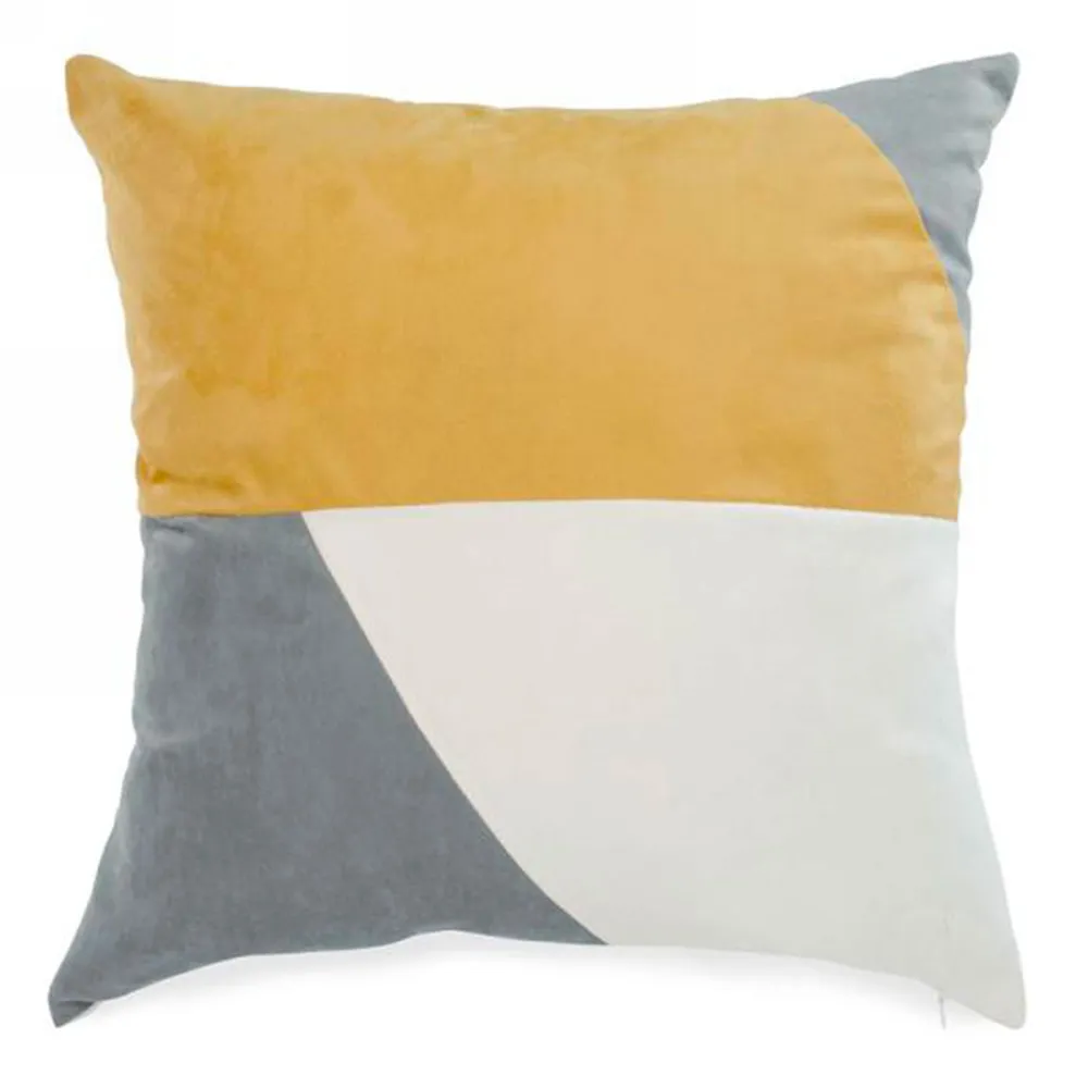 Cushion Geo - Grey / Yellow