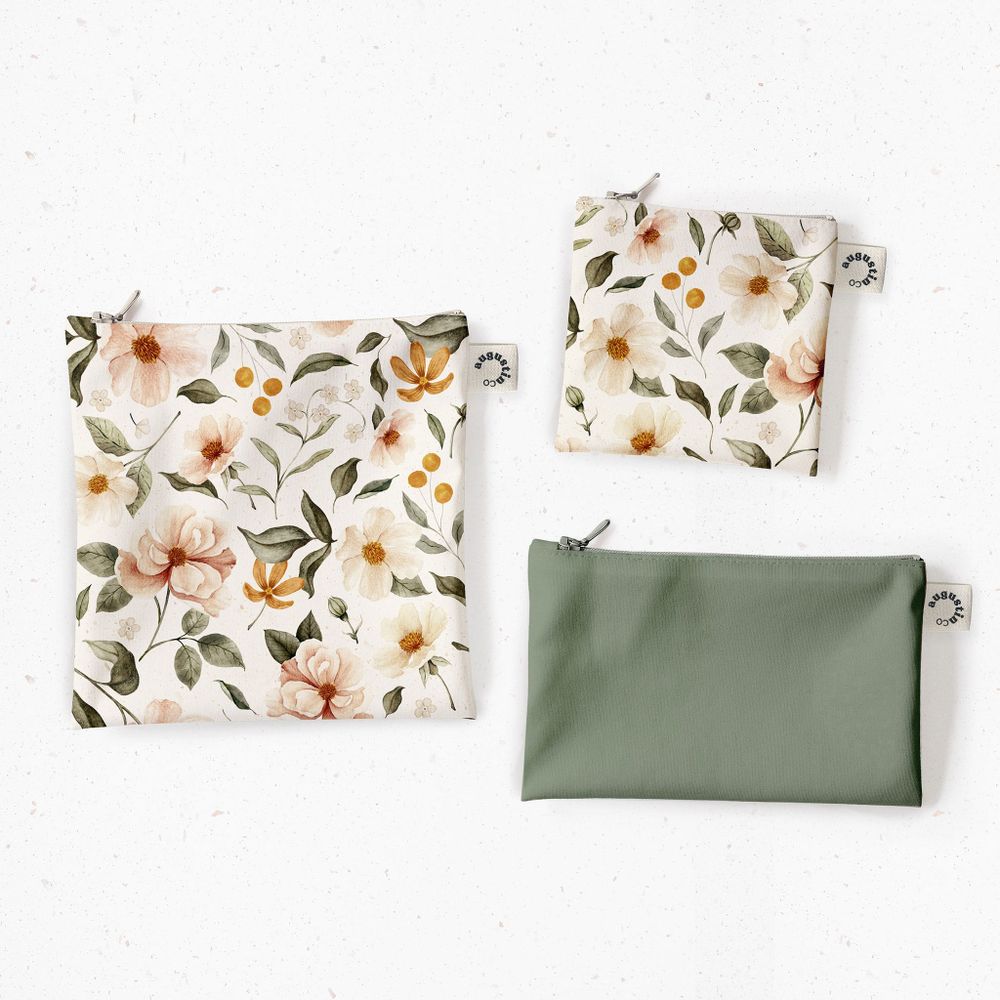 Snack Bags 3-Pack - Boho Flowers