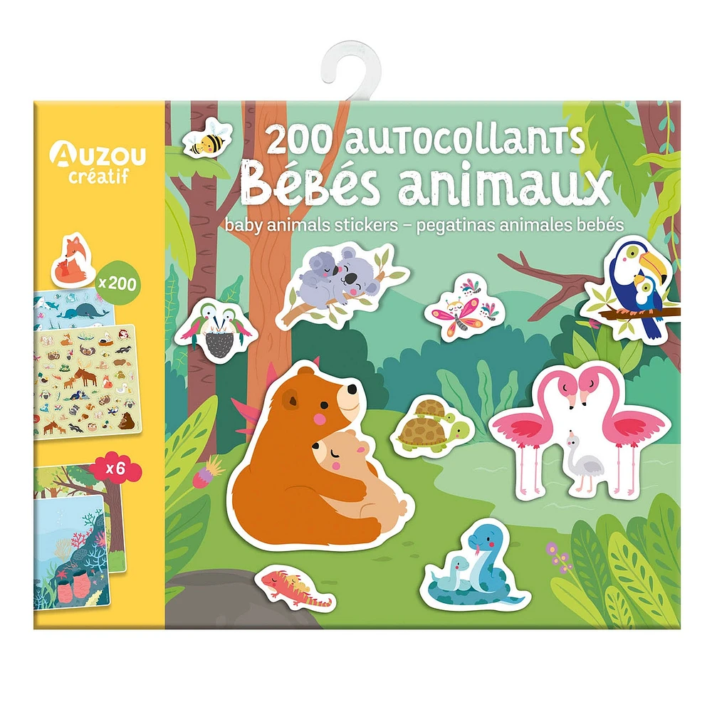 200 Autocollants Bébés Animaux