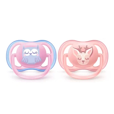 Suce Orthodontique 0-6m Ultra Air Paquet de 2 - Rose